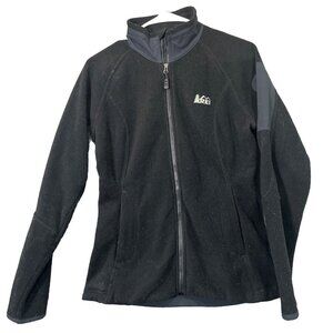 REI Womens Polartec Full Zip Honeycomb Fleece Jacket Size M Grid Outdoor Hiking